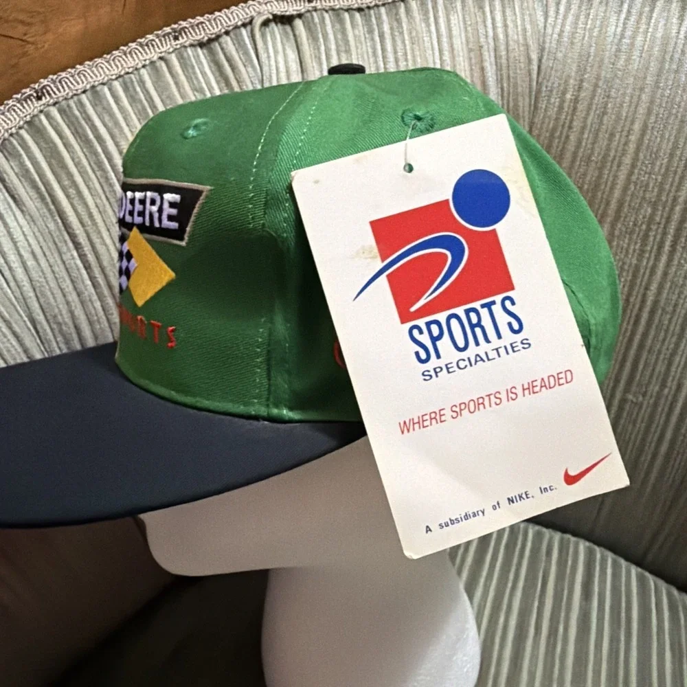 Vintage John Deere Motorsports Chad Little Roush Racing SnapBack Hat 6 Panel New